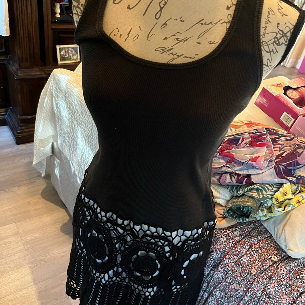 Cute crochet cable tank top dress good condition